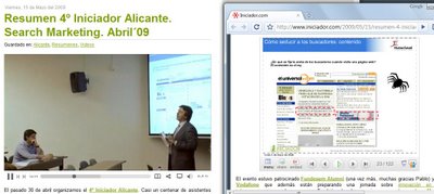 Video y diapositivas de la presentación al mismo tiempo Posicionamiento en buscadores