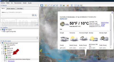 El tiempo en Google Earth AccuWeather