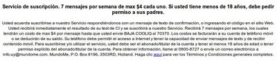 Términos del servicio de suscripción asociado al Test condiciones-test
