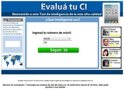 Al finalizar el test piden el número de móvil test-inteligencia-movil