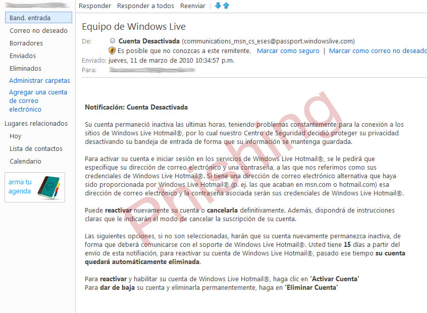 phishing de hotmail